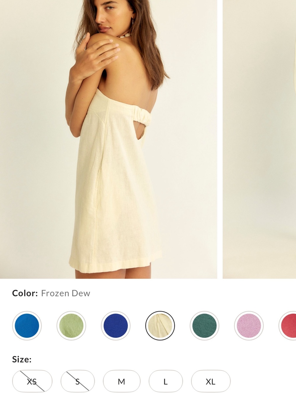 Free People Strapless Mini Dress in Frozen Dew- sold out color